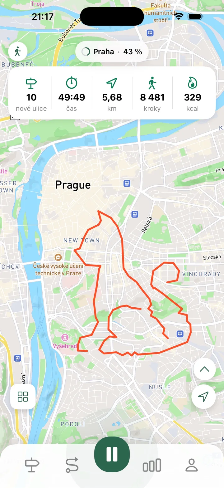 Zaznamenávejte procházky, běhy a jízdy na kole