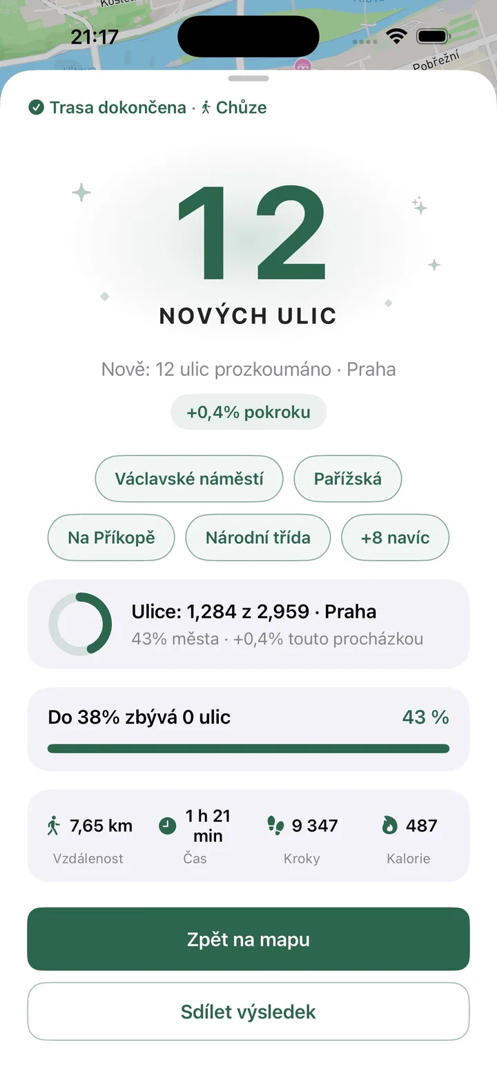 Trasa dokončena