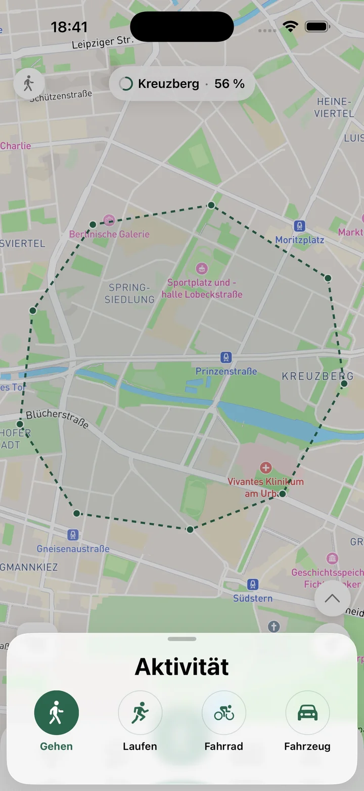 Auswahl des Aktivitätsmodus