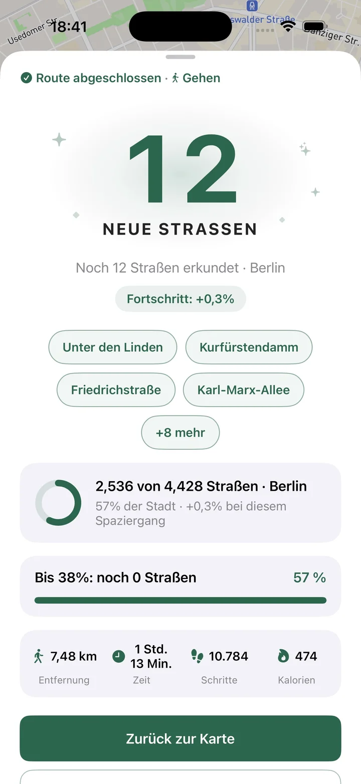 Abgeschlossene Route
