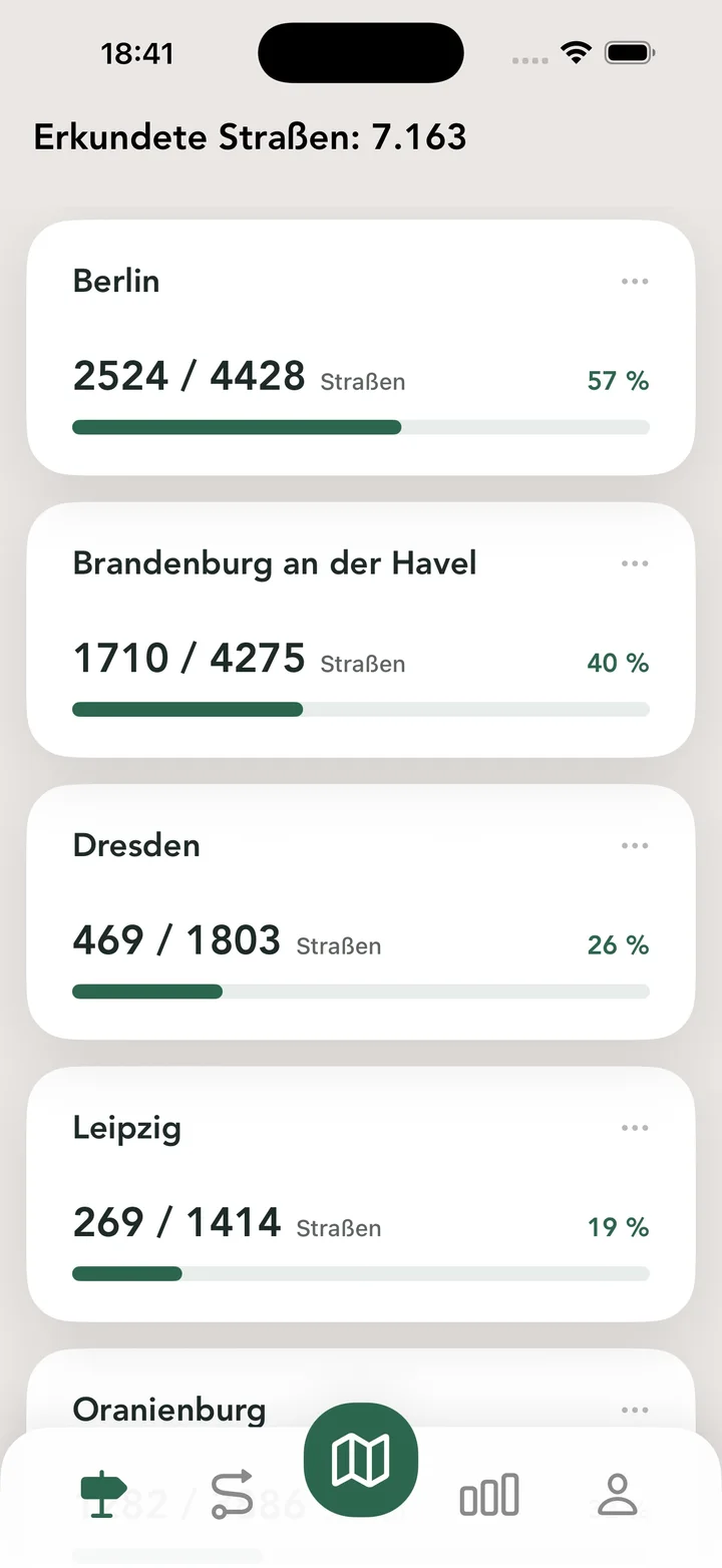 Fortschritt in mehreren Städten