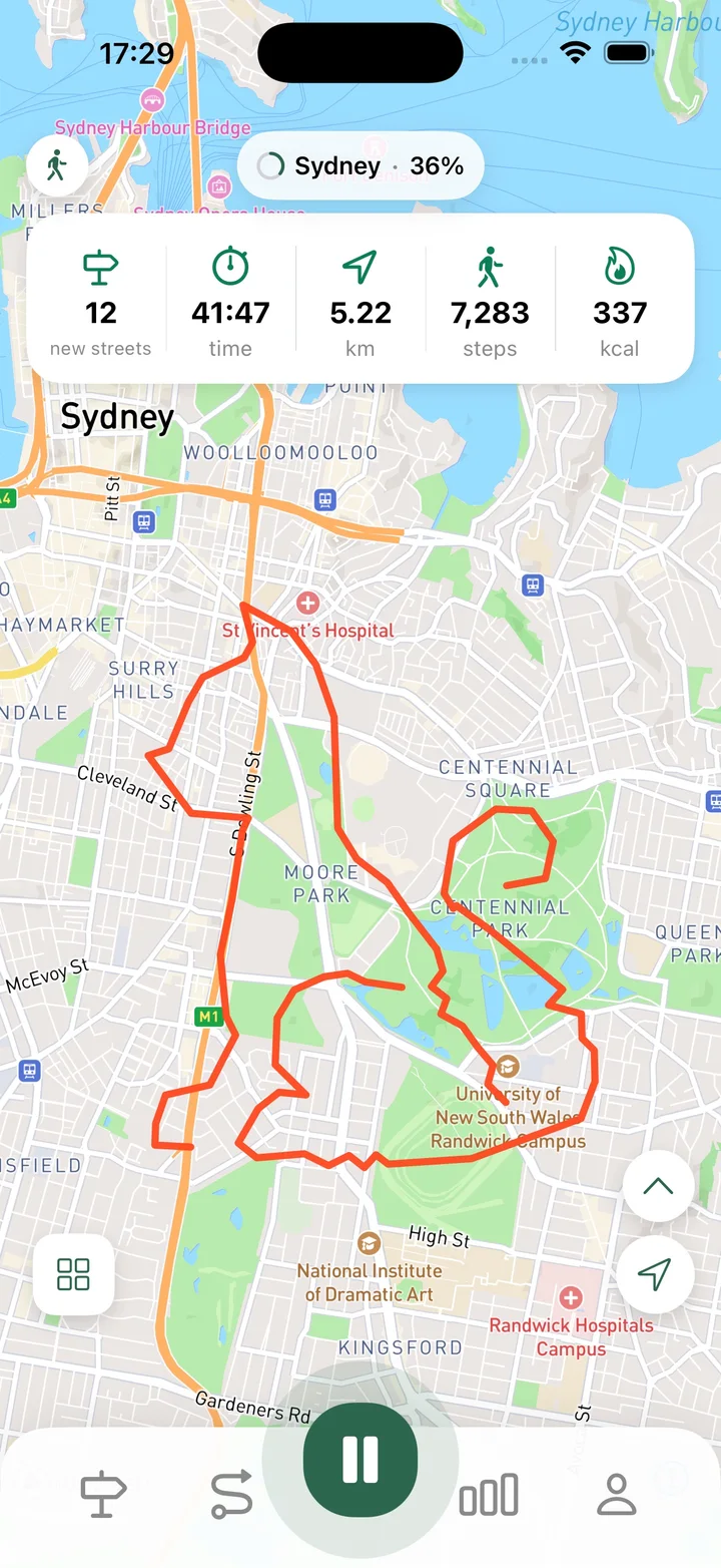 Track walks, runs and rides