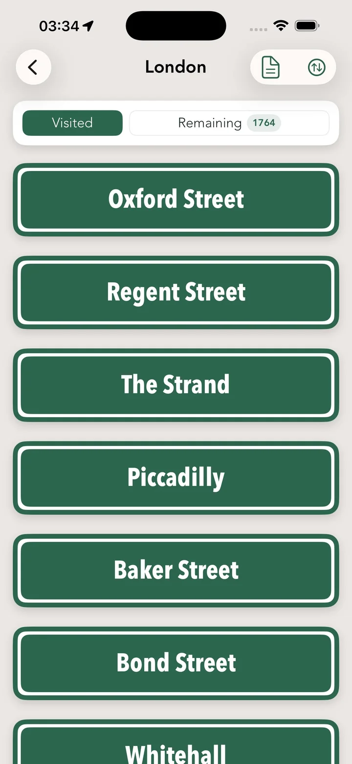Visited Streets