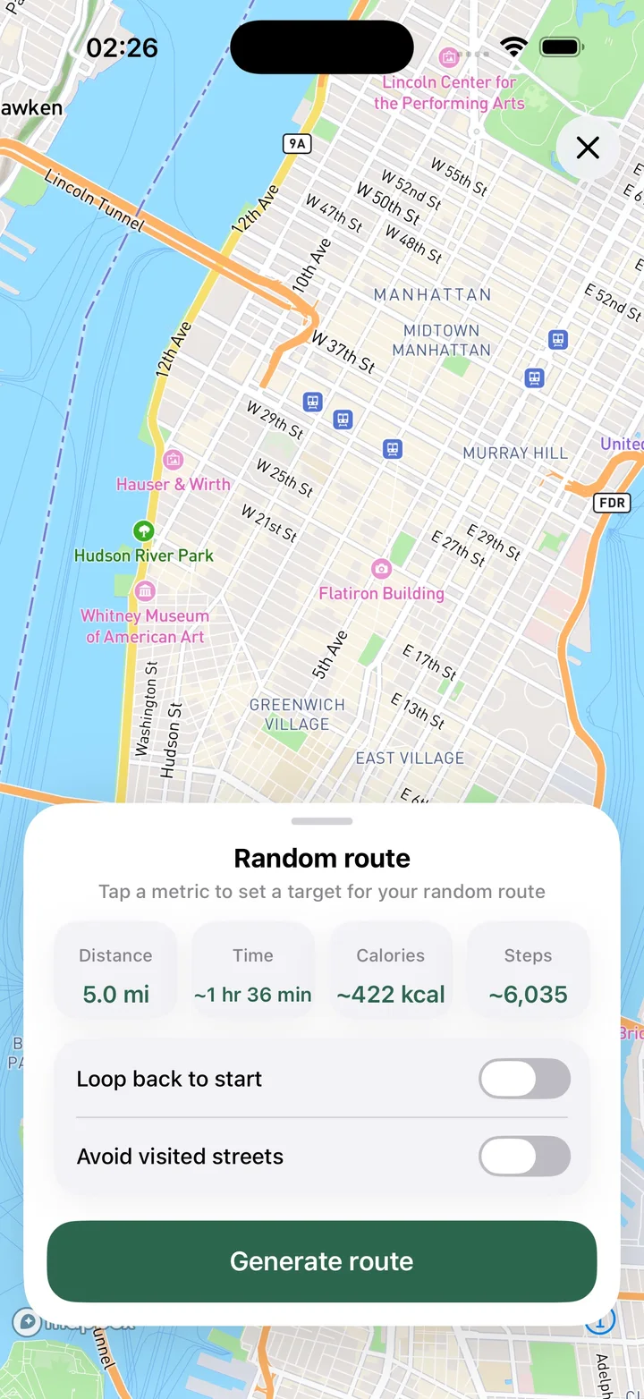 Random route generator