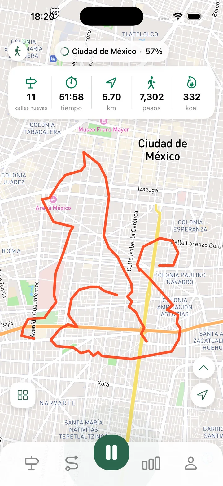 Registra caminatas, carreras y recorridos en bicicleta