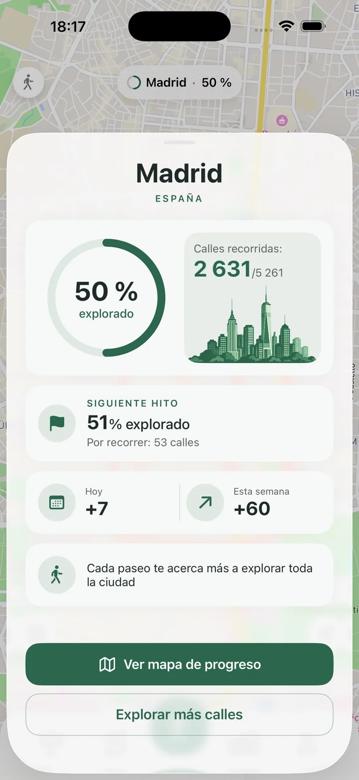 Progreso de la ciudad y calles pendientes en Streets