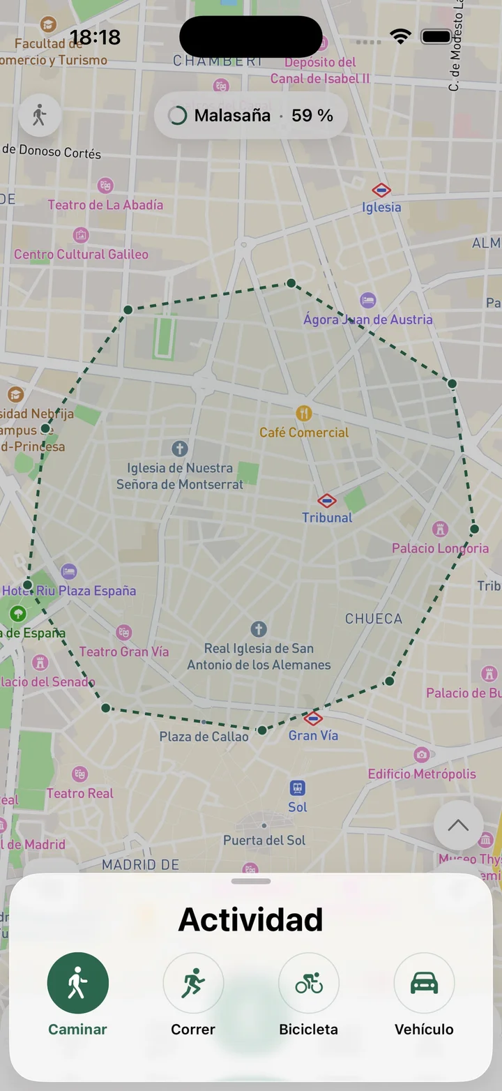 Selección del modo de actividad