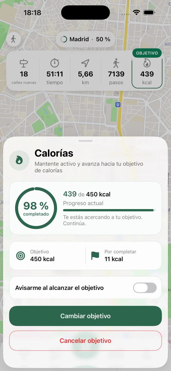 Objetivo de calorías