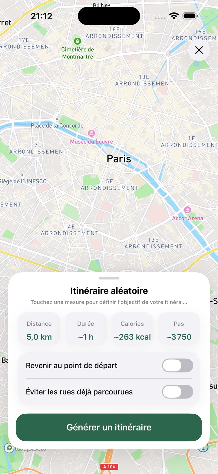 Générateur de parcours aléatoire
