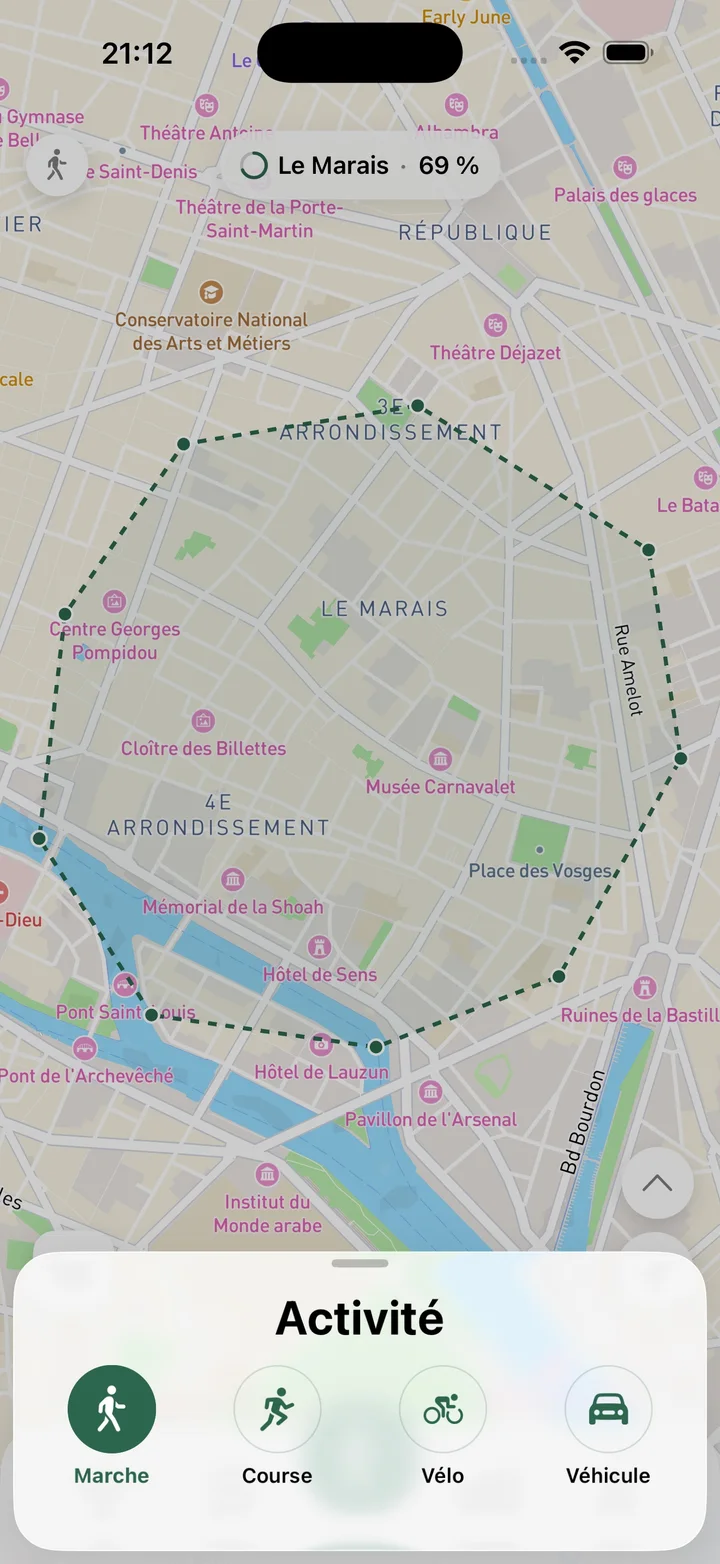 Sélection du mode d’activité