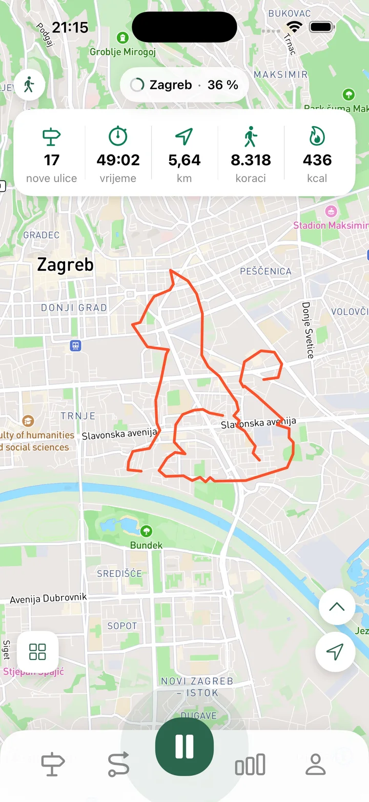 Pratite šetnje, trčanja i vožnje
