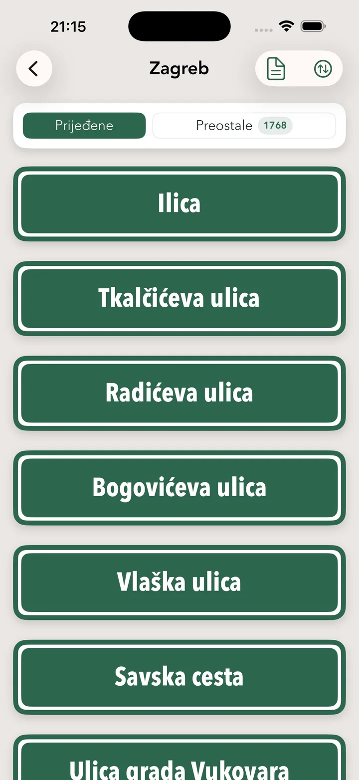 Prijeđene ulice