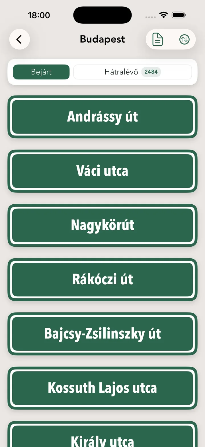 Bejárt utcák