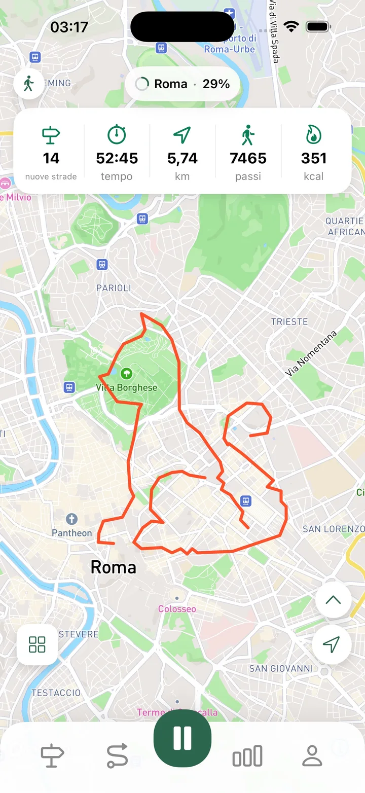 Registra passeggiate, corse e uscite in bici