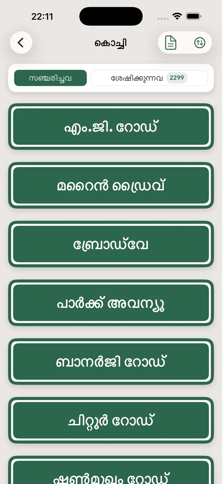 സഞ്ചരിച്ച തെരുവുകൾ