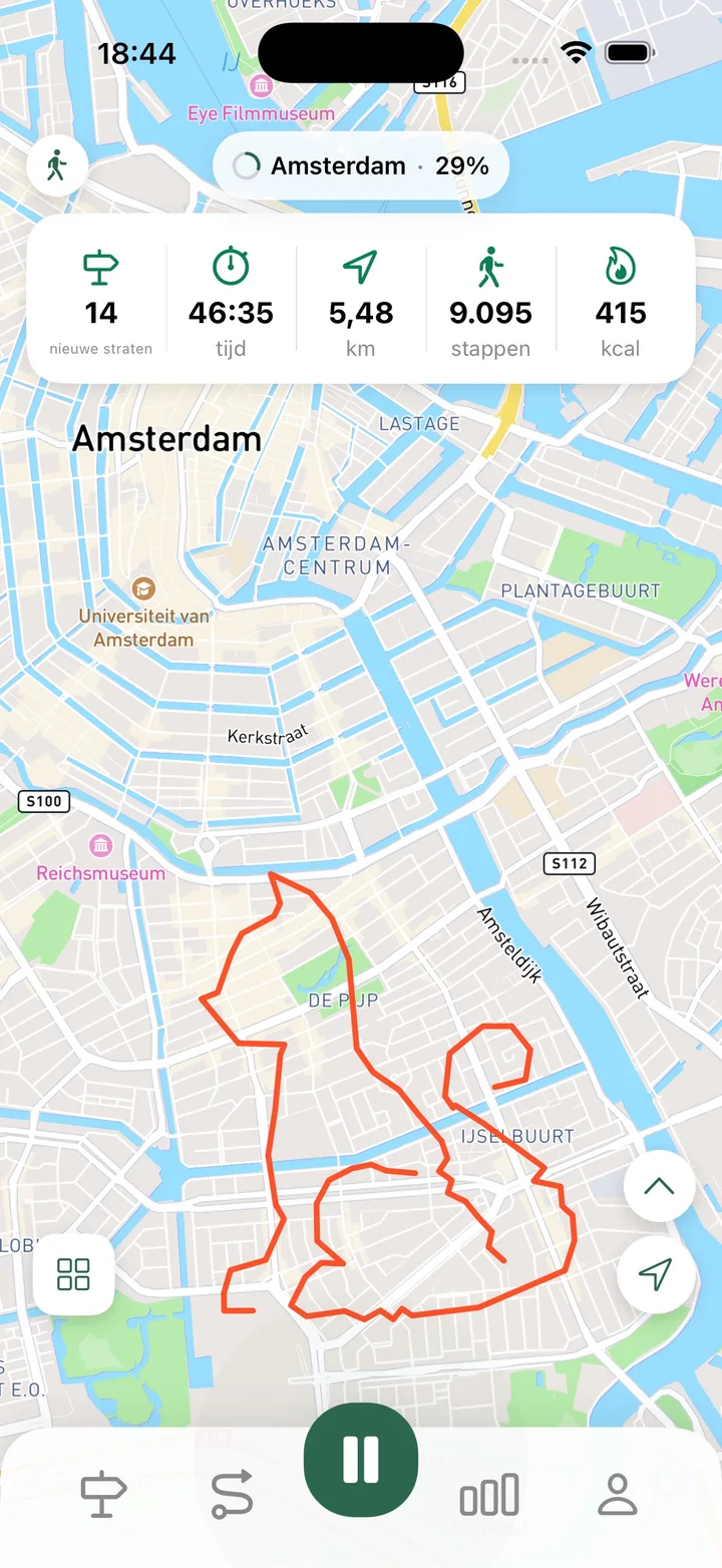 Houd wandelingen, hardloopsessies en fietstochten bij