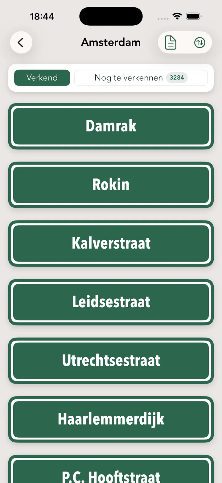 Verkende straten
