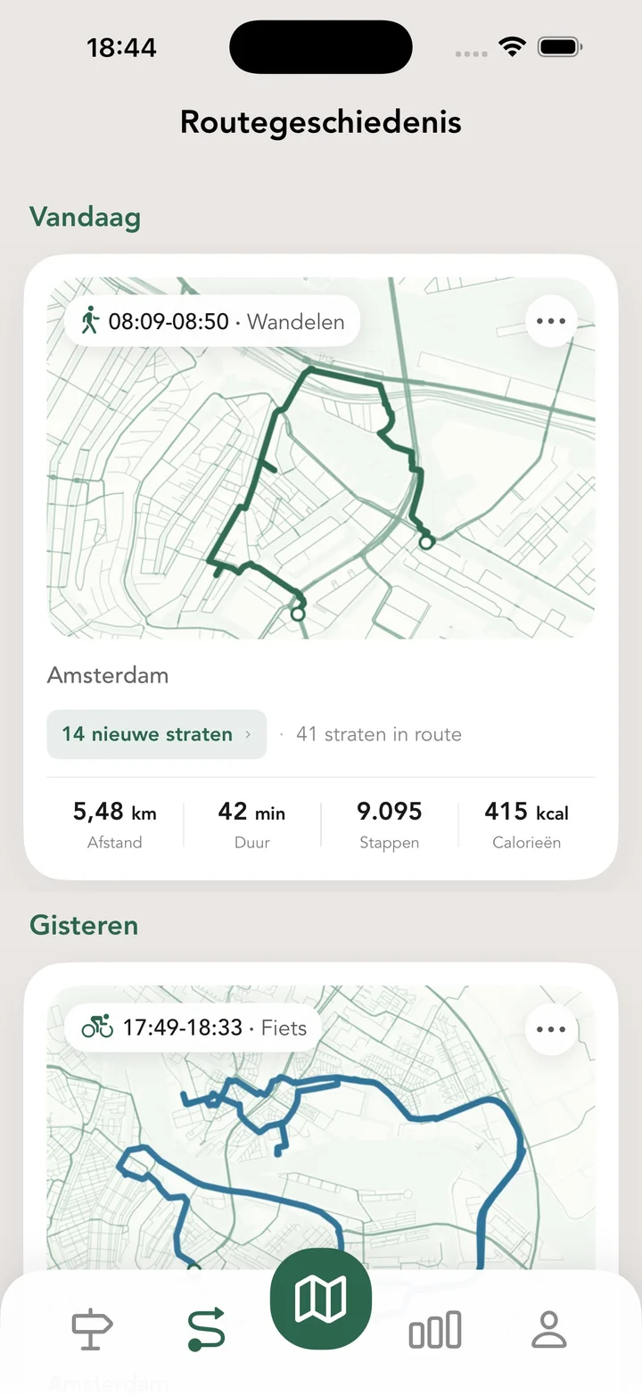 Routegeschiedenis