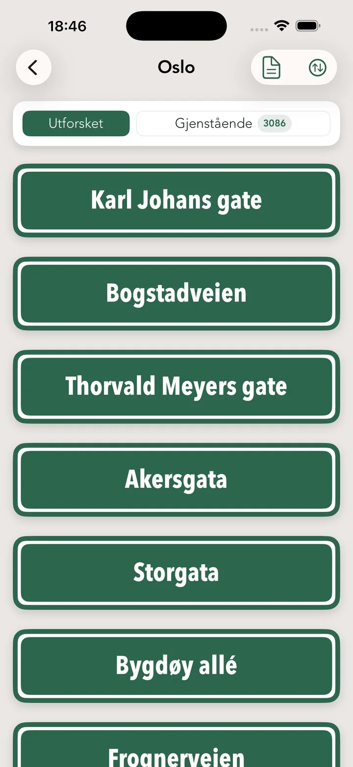 Utforskede gater