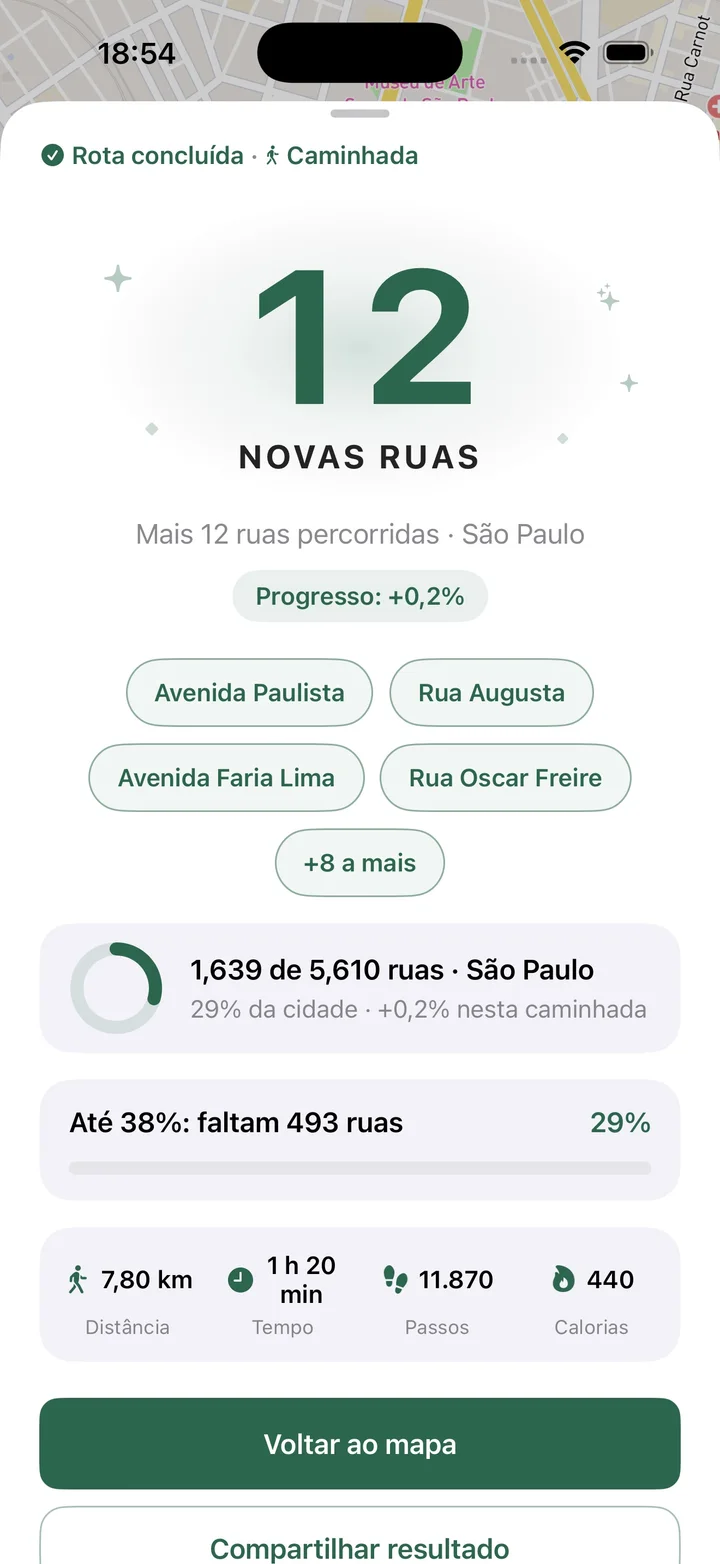 Rota concluída