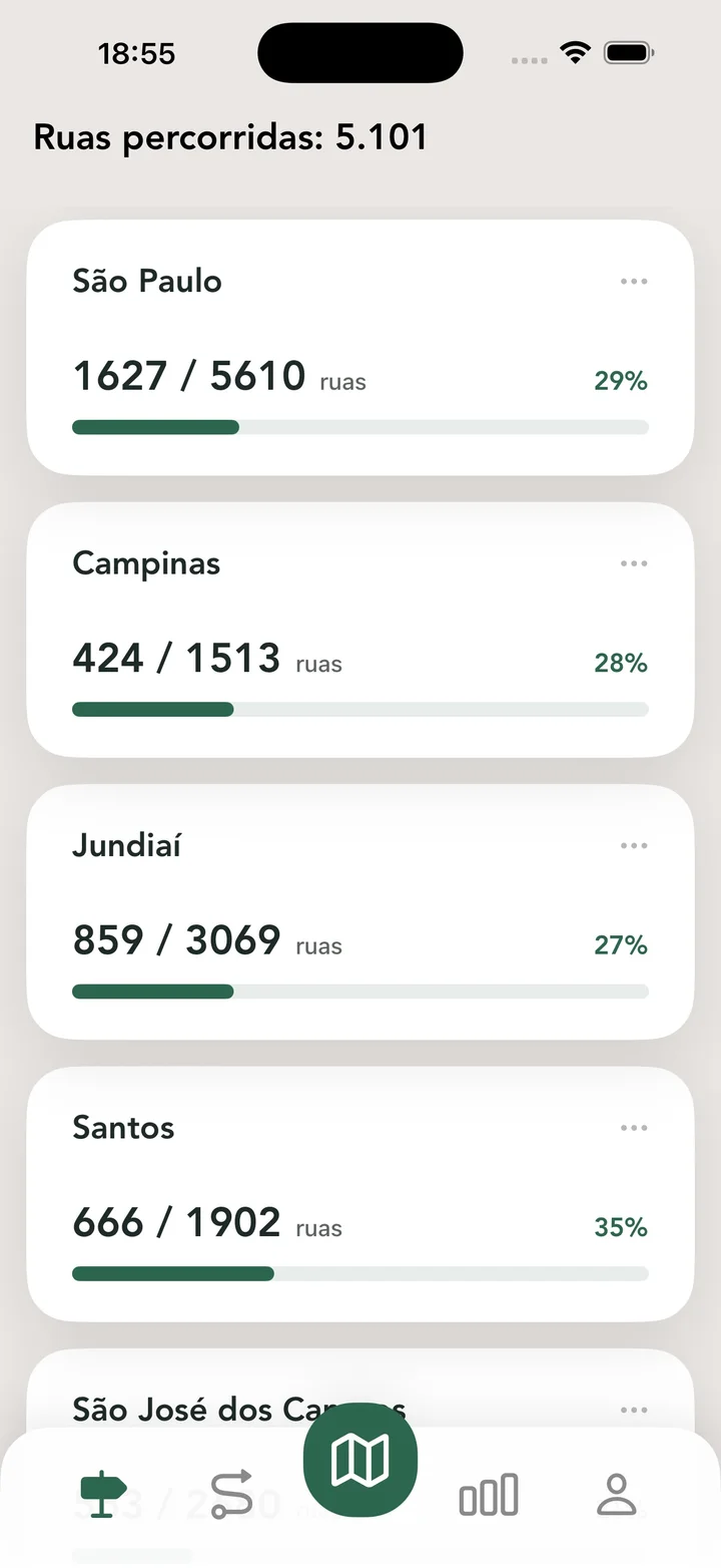 Progresso em várias cidades