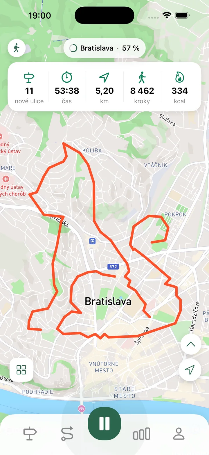 Zaznamenávajte prechádzky, behy a jazdy na bicykli