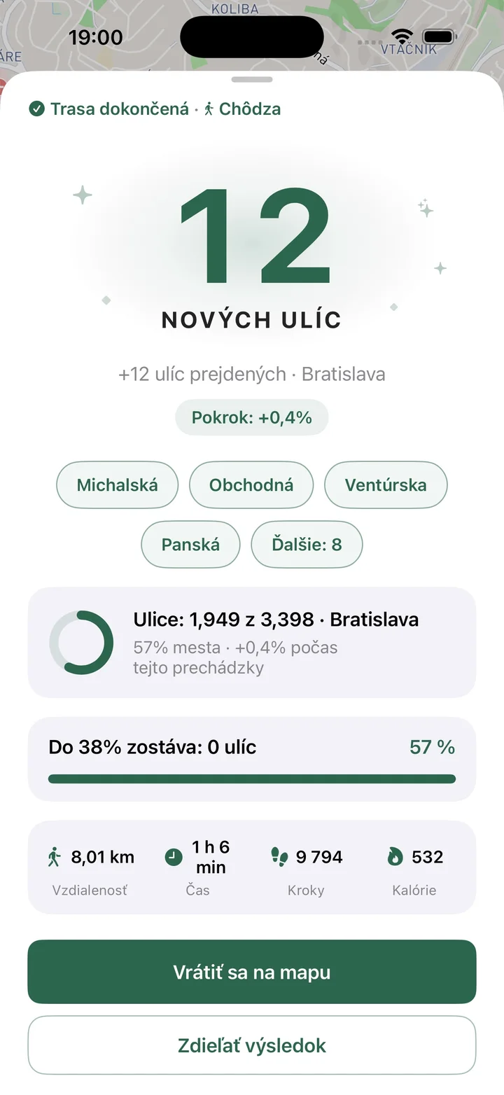 Trasa dokončená