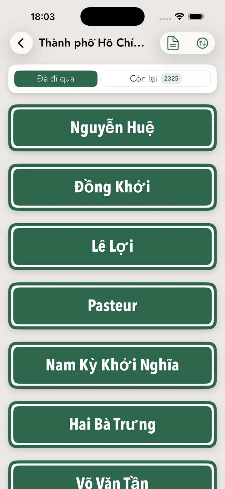 Đường đã đi qua